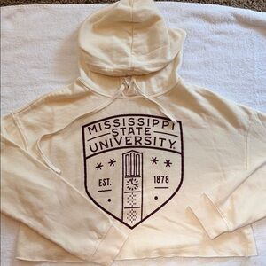 Mississippi State University Cream Cropped Hoodie